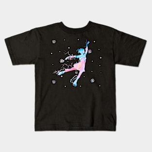 Girl Figure Skating Watercolor Kids T-Shirt